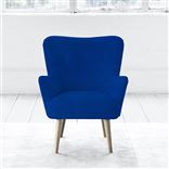 Florence Chair - Self Buttons - Beech Leg - Cassia Cobalt