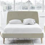 Cosmo Bed - White Buttons - Superking - Beech Leg - Cassia Dove