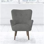 Florence Chair - Self Buttons - Walnut Leg - Brera Lino Granite