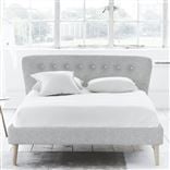 Wave Bed - White Buttons - Superking - Beech Leg - Brera Lino Graphite