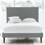 Square Bed - Superking - Walnut Leg - Brera Lino Zinc