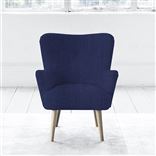 Florence Chair - Self Buttons - Beech Leg - Brera Lino Ultra Marine