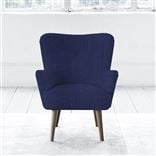 Florence Chair - Self Buttons - Walnut Leg - Brera Lino Ultra Marine