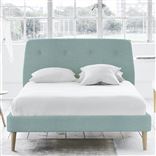 Cosmo Bed - Self Buttons - Superking - Beech Leg - Brera Lino Celadon