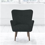 Florence Chair - Self Buttons - Walnut Leg - Cheviot Noir