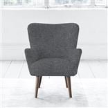 Florence Chair - Self Buttons - Walnut Leg - Cheviot Smoke