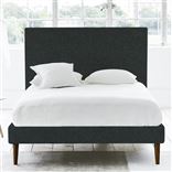 Square Bed - Superking - Walnut Leg - Cheviot Noir
