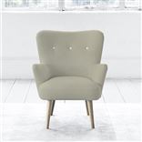Florence Chair - White Buttons - Beech Leg - Cassia Dove