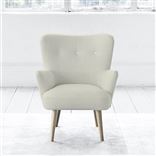Florence Chair - White Buttons - Beech Leg - Elrick Alabaster