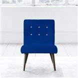 Eva Chair - White Buttons - Walnut Leg - Cassia Cobalt