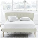 Wave Bed - White Buttons - King - Beech Leg - Elrick Alabaster