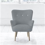 Florence Chair - White Buttons - Beech Leg - Elrick Zinc
