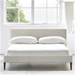 Square Low Bed -  Superking  -  Walnut Leg  -  Conway Ivory