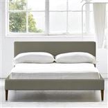 Square Low Bed -  Superking  -  Walnut Leg  -  Rothesay Linen