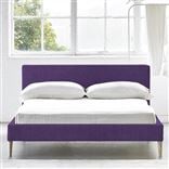 Square Low Bed -  Superking  -  Beech Leg  -  Brera Lino Violet