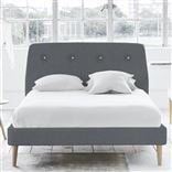 Cosmo Bed - White Buttons - Superking - Beech Leg - Conway Gunmetal