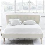 Wave Bed - White Buttons - Superking - Beech Leg - Conway Ivory