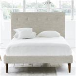 Polka Bed - White Buttons - Superking - Walnut Leg - Conway Linen