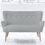 Florence Sofa - White Buttons - Beech Leg - Conway Platinum