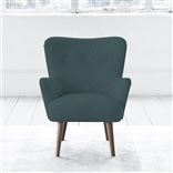 Florence Chair - Self Buttonss - Walnut Leg - Rothesay Azure