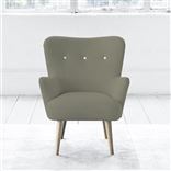 Florence Chair - White Buttonss - Beech Leg - Rothesay Linen