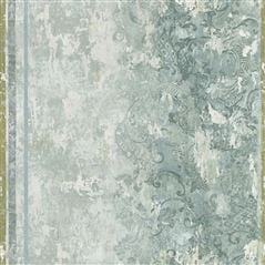 La Rotonda Scene 2 - Panel Olive Striped Wallpaper