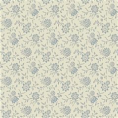 Scrimshaw Floral Slate Floral Blue Wallpaper
