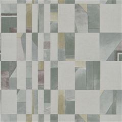Parterre Pewter Geometric Wallpaper