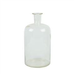 Vintage Handblown Medium Clear Glass Vase