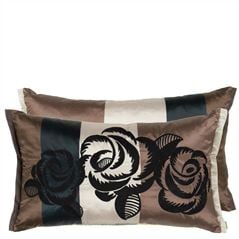 Kasuti Taupe Embroidered Cushion