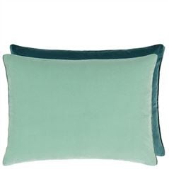 Cassia Celadon & Mist Velvet Cushion