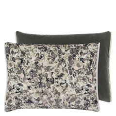 Odisha Velvet Graphite Large Natural Cushion