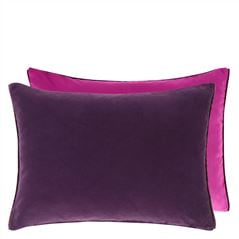 Cassia Aubergine & Magenta Purple Velvet Cushion