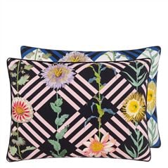 Flower's Game Bourgeon Black Floral Cushion