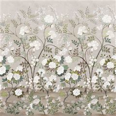 Fleur Orientale Pale Birch Floral Wallpaper