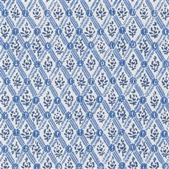 St John Street Trellis Woad Geometric Blue Wallpaper