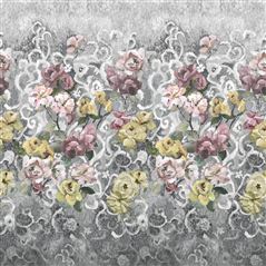 Tapestry Flower Platinum Floral Wallpaper