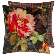 Gertrude Rose Chestnut Large Square Throw Pillow