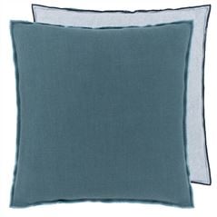 Brera Lino Midnight & Chambray Decorative Pillow