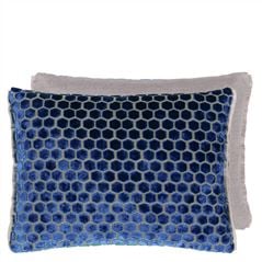 Jabot Cobalt Velvet Cushion