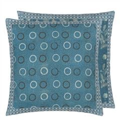 Indigo Circles Indigo Decorative Pillow