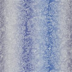 Yuzen - Wide Lavender Floral Blue Wallpaper
