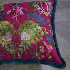 Cojin Brocart Decoratif Embroidered Cerise