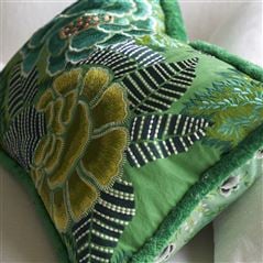 Cojin Rose De Damas Embroidered Jade