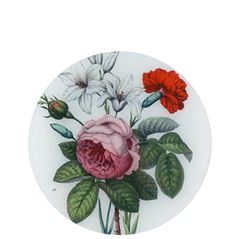 Rose, Lily & Carnation  Round Plate