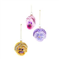 Pansy Christmas Decorations Set Of 3 