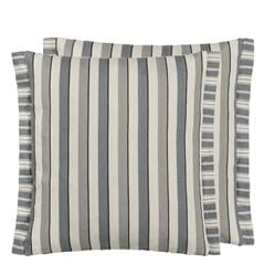 Burlington Stripe Charcoal Cotton Decorative Pillow