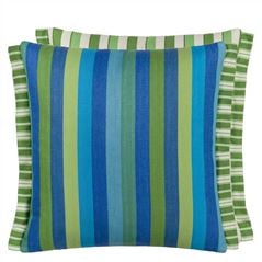 Cork Street Stripe Cobalt Cotton Decorative Pillow