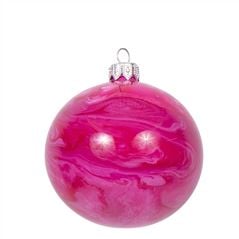 Fuchsia Marbled Christmas Decorations Set Of 3  