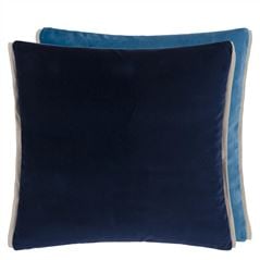 Varese Denim & Teal Velvet Decorative Pillow